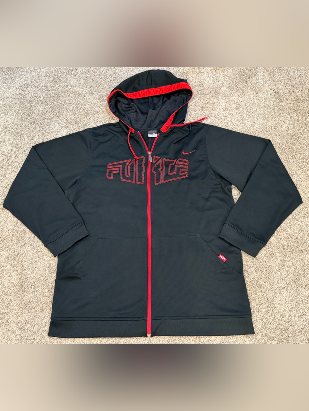 Vintage Nike Force Black Full-Zip Hoodie